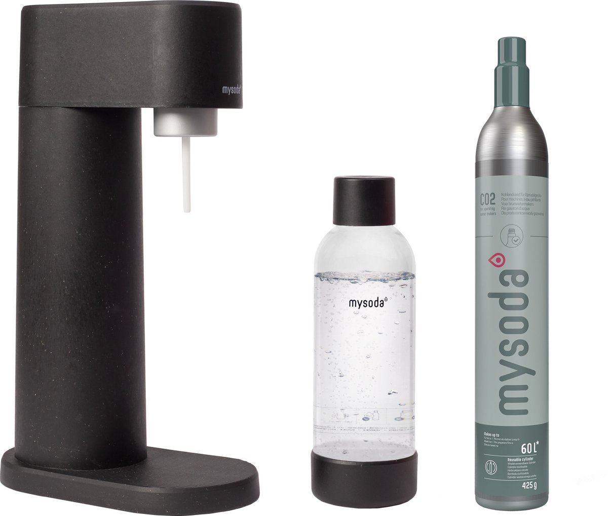 MySoda WOODY sodamaker - zwart - milieuv riendelijk bruiswater maken