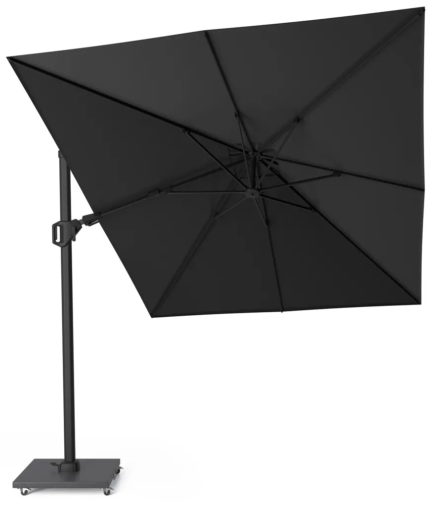CHALLENGER T2 Premium parasol - 350x260cm - jet black/ matt black excl. voet