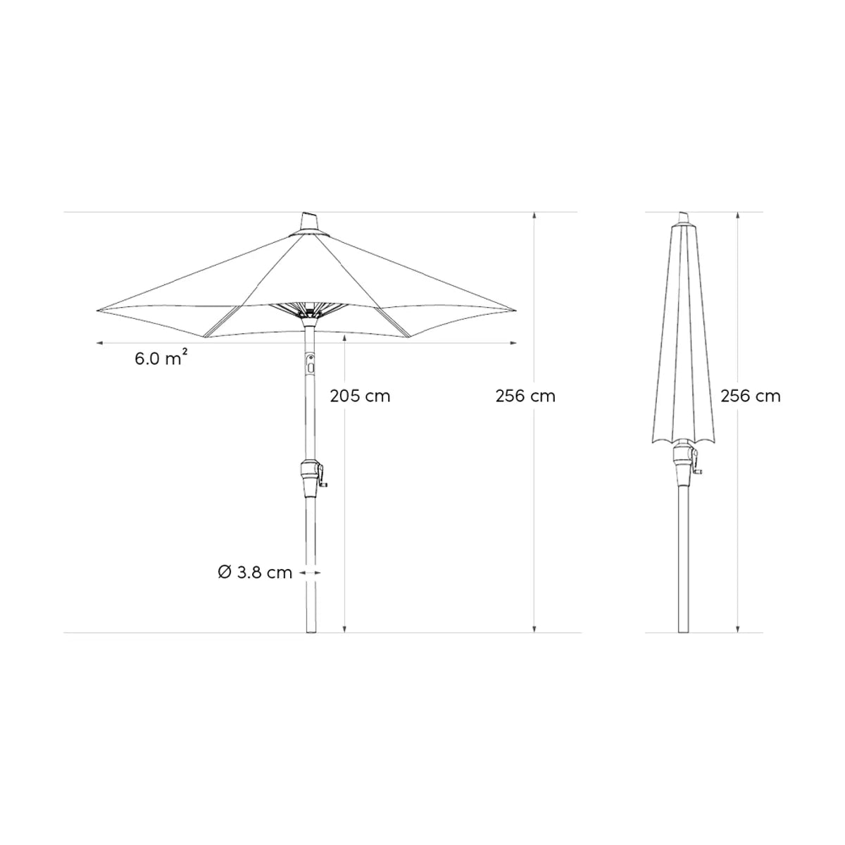 Platinum RIVA parasol - 3x2m - zwart excl. voet