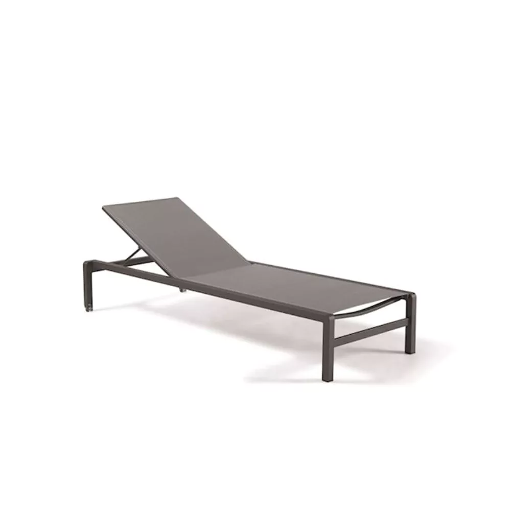GABANA sunlounger - aluminium  black ligbed met wielen zitting textyleen