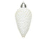 Kerstballen dennenappel kunststof glitter 8cm - winterwit 6st.