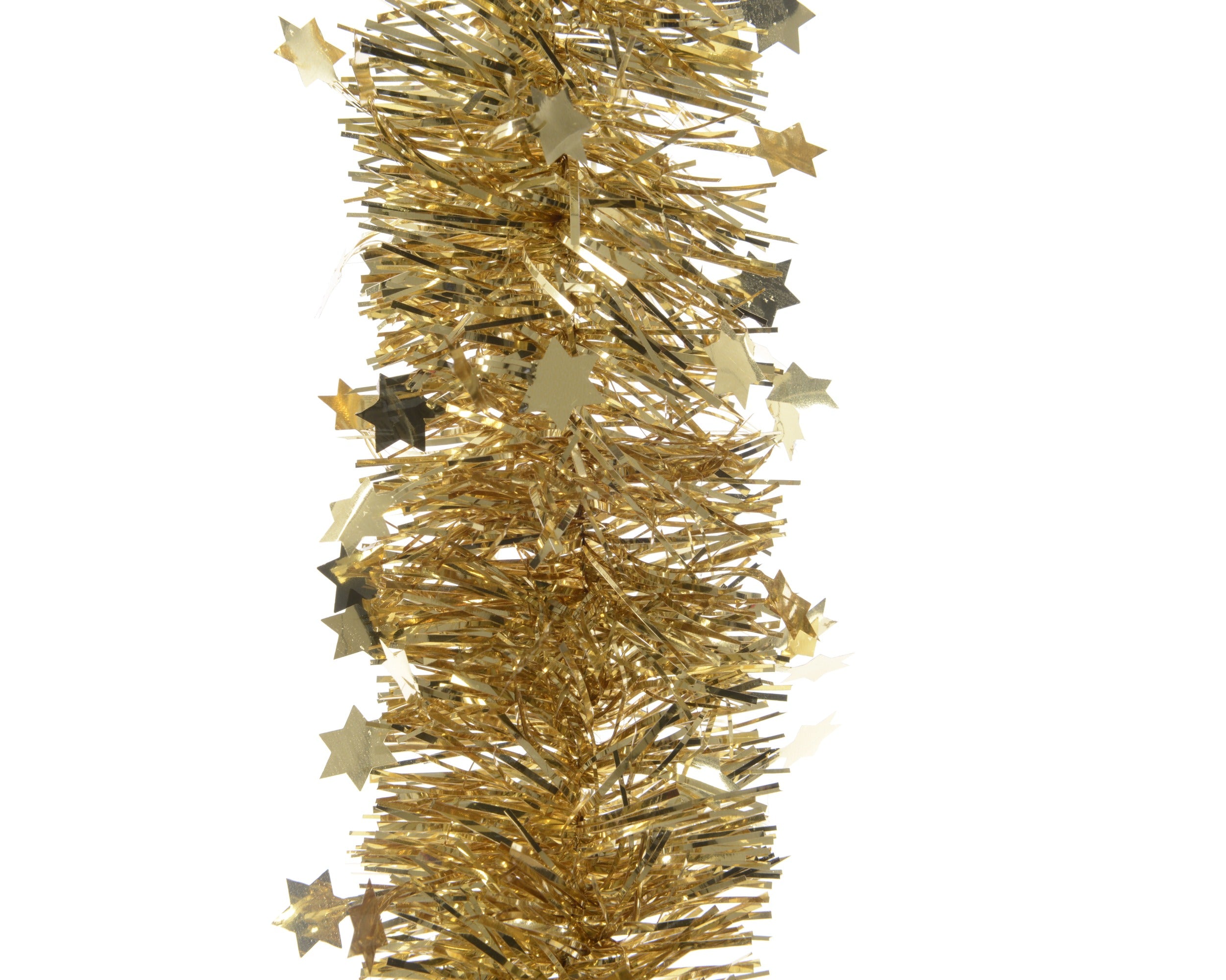 Lametta guirlande glans sterren 2.7cm - licht goud