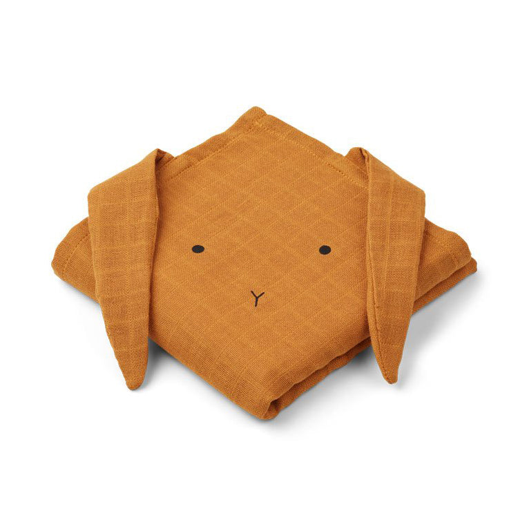 LIEWOOD Hannah hydrofiel doeken 2st.- 65x65cm - rabbit mustard