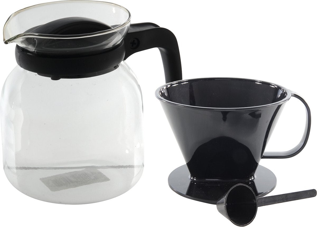 Koffiepot m/ filter glas - 1,2L glaskan
