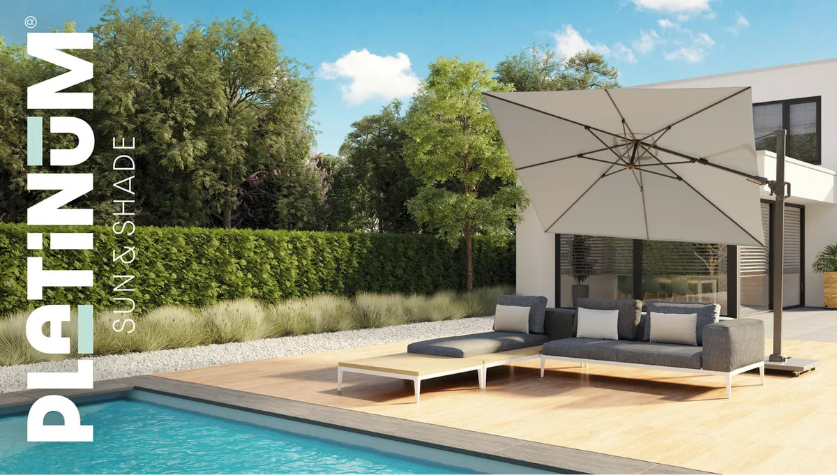 CHALLENGER T1 Premium parasol 350x350cm- doek manhattan - stok antra