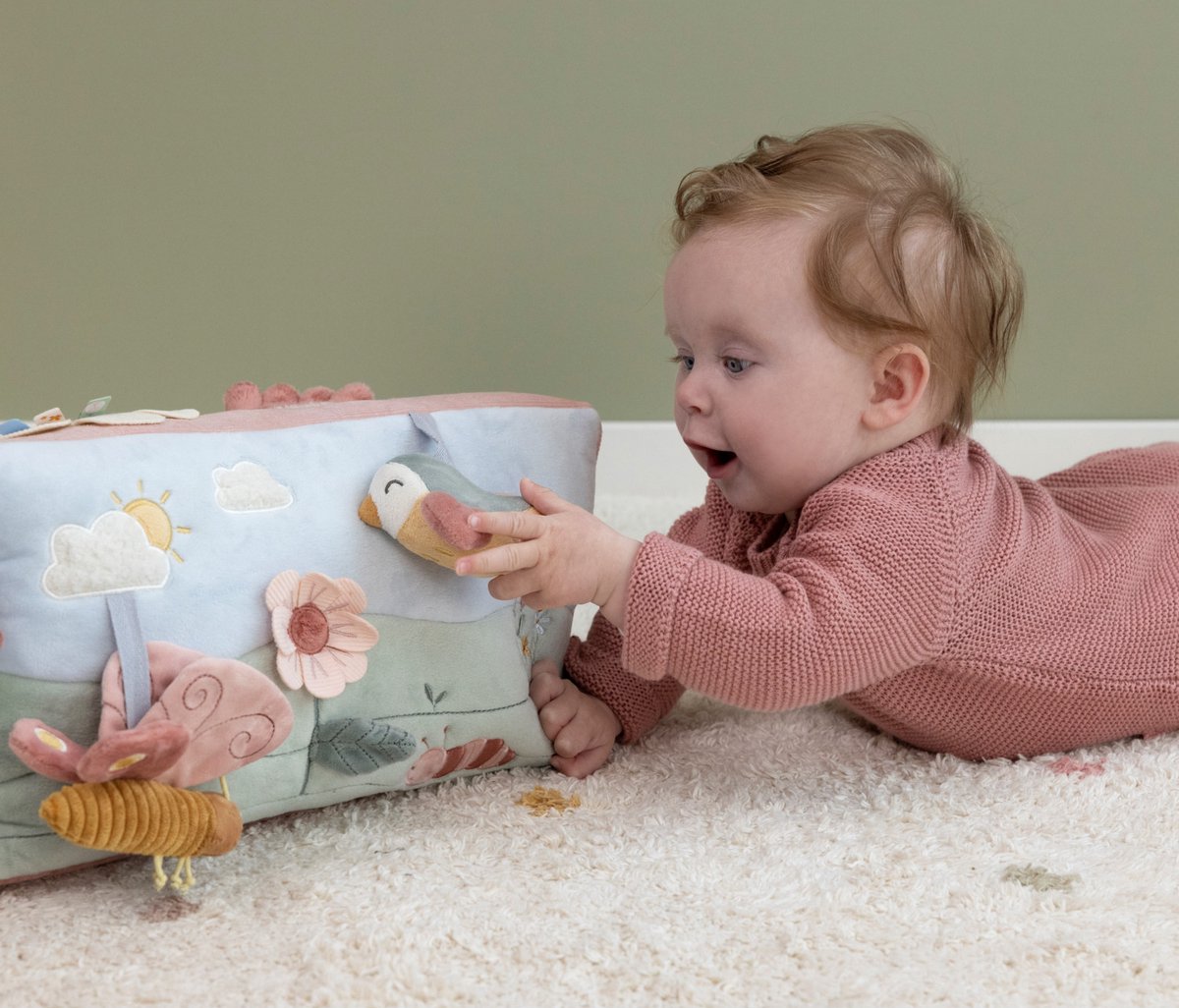LITTLE DUTCH Activiteiten driehoek- roze Flowers & butterflies