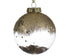 Kerstbal kunststof transparant bloemen/glitter 8cm - goud (prijs per stuk)