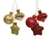 Kerstballen glas glans/mat/glitter mix - rood/goud - ass. (prijs per stuk)