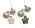 Kerstballen glas glans/mat/glitter mix - zacht roze/licht goud - ass. 3st. (prijs per stuk)