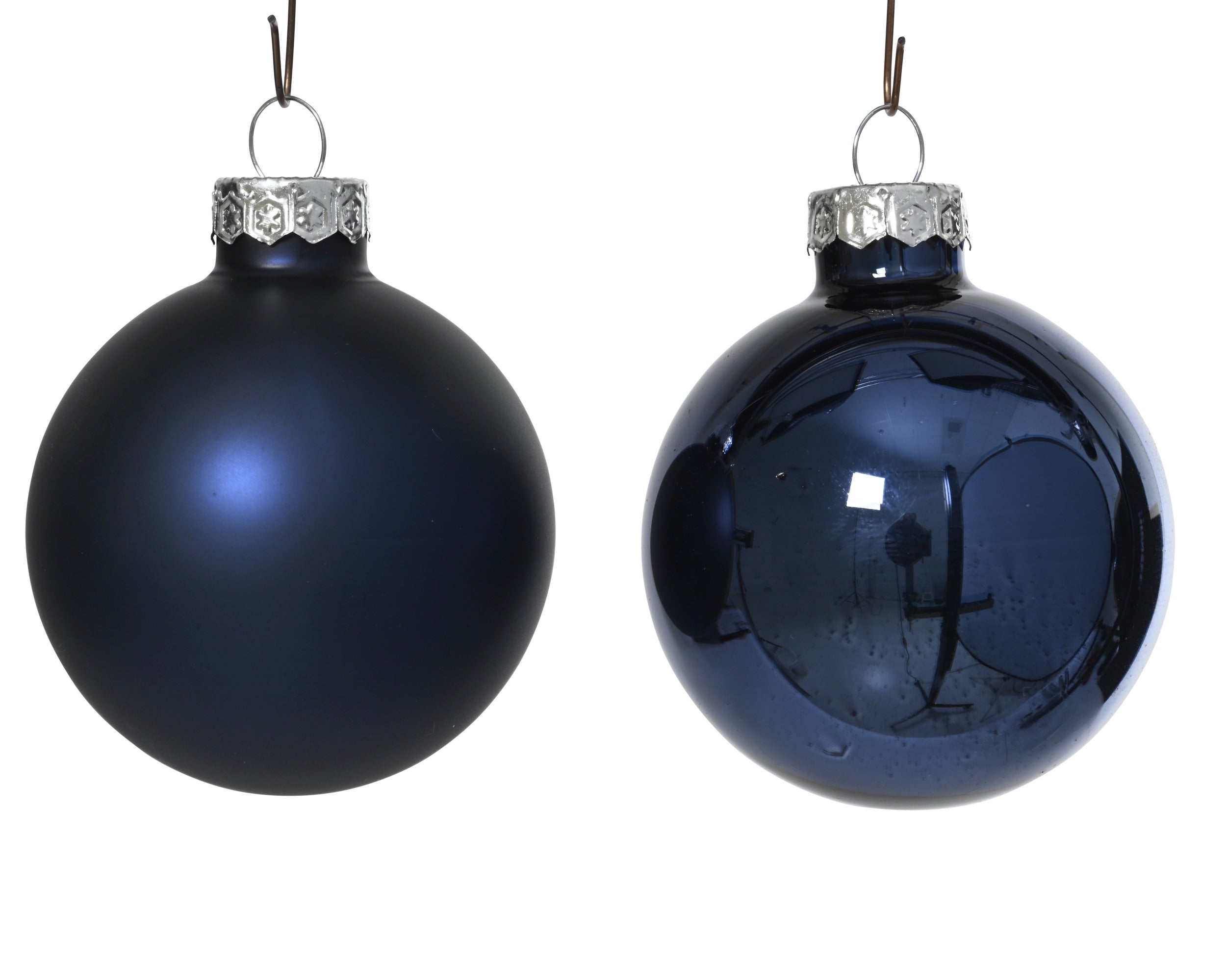 Kerstballen glas glans/mat mix 5cm - nachtblauw 12st.