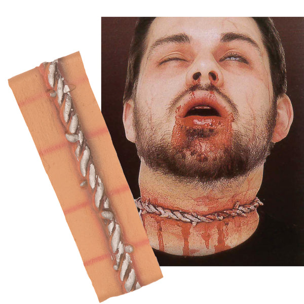 Litteken prikkeldraad hals