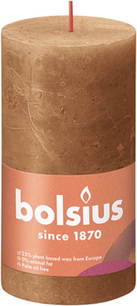 BOLSIUS Stompkaars - 13x6.8cm - spice brown  rustiek