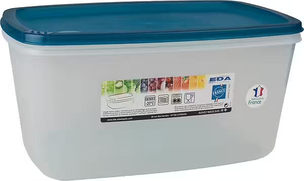EDA Diepvriesdoos rechthoek - 5.5L 29.5x20x15cm  (kan in microgolf)