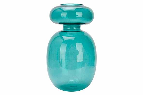 THETA vaas glas - 8x13cm - blauw