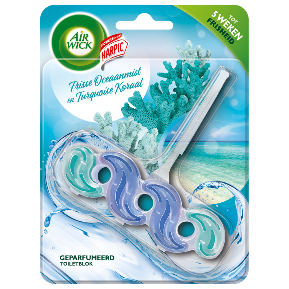 AIRWICK Wc blok 35g -  frisse oceaanmist en turquoise koraal & turquoise koraal