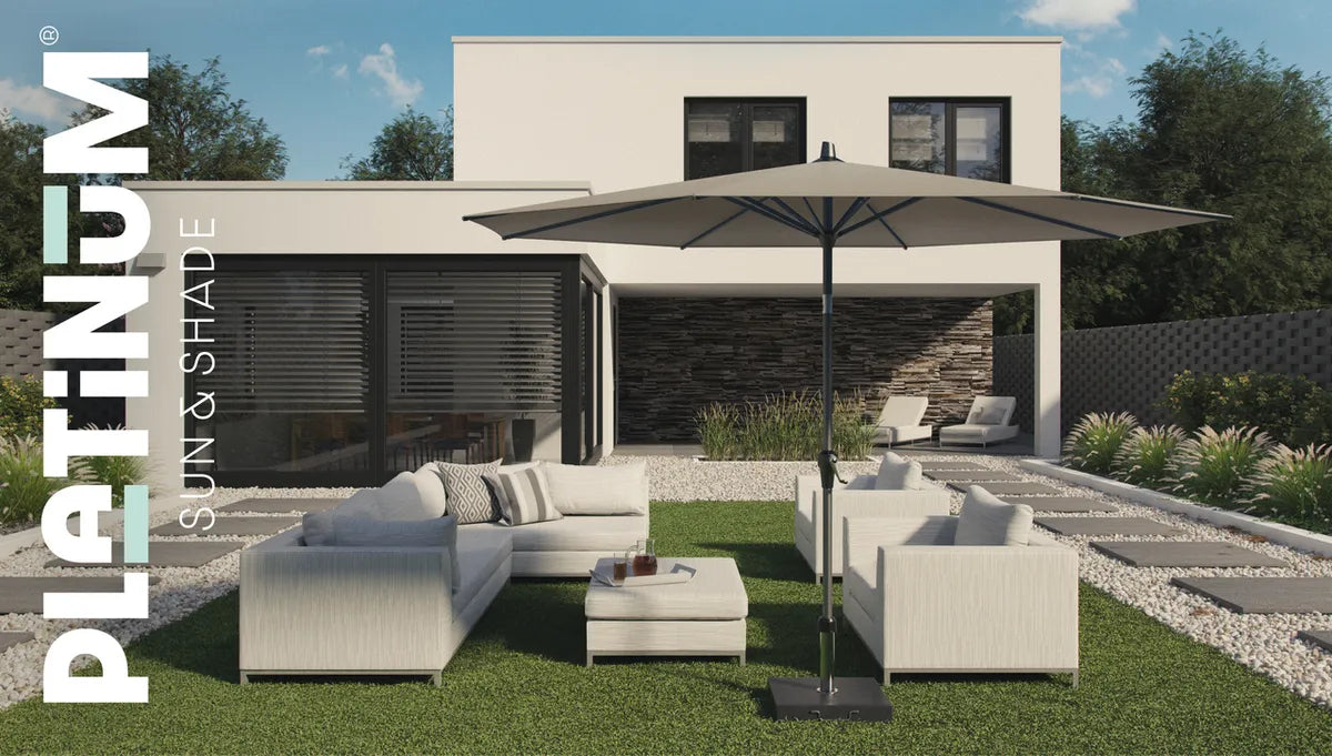 Platinum ROME parasolvoet 60kg - black polish graniet