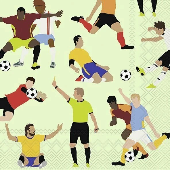 IHR Servetten 33x33cm - Voetbal l. groen 9575