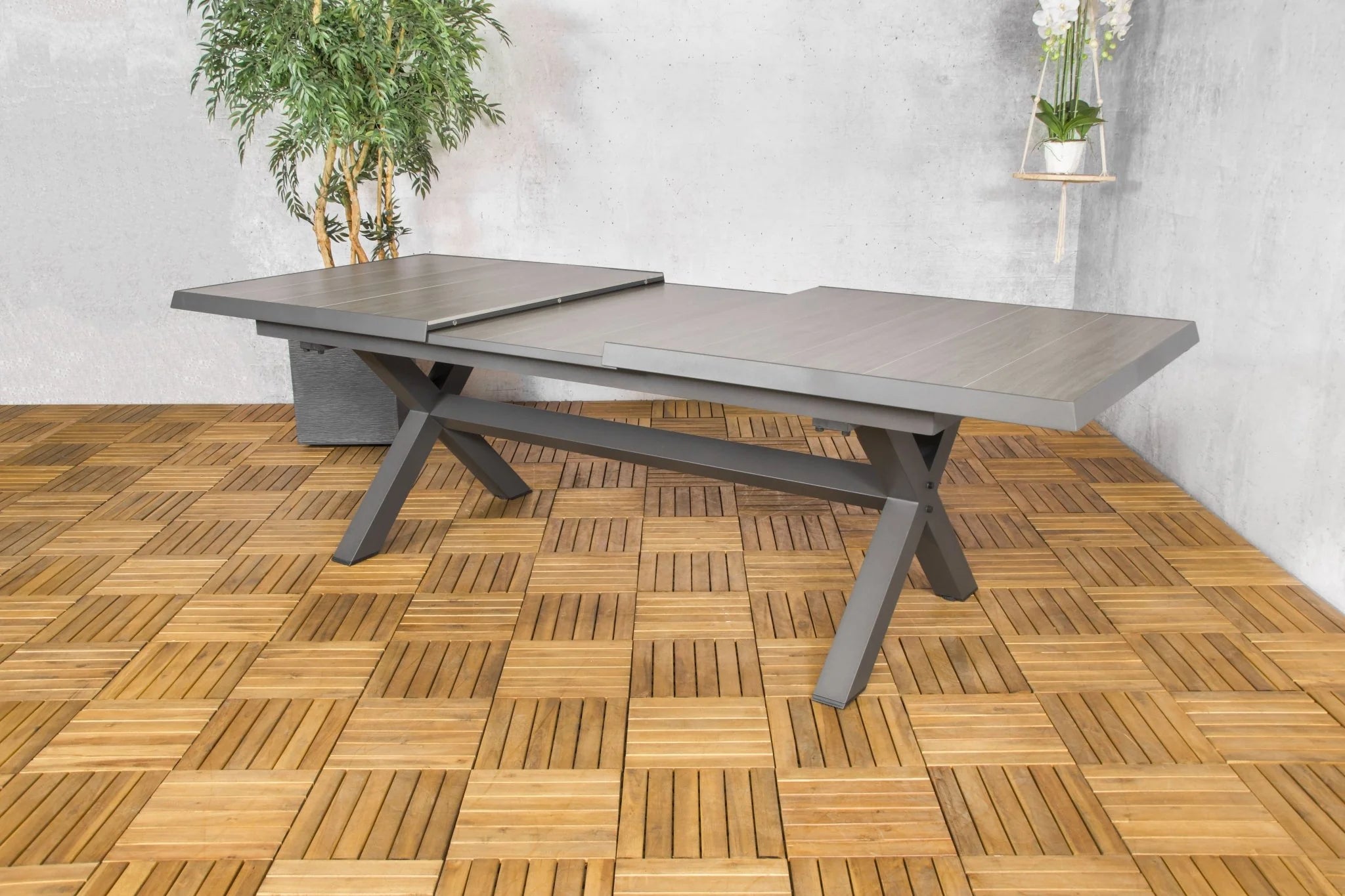MONACO Tuintafel uittrekbaar- 160/ 203cm x100x76cm - alu frame ceramic top 680150