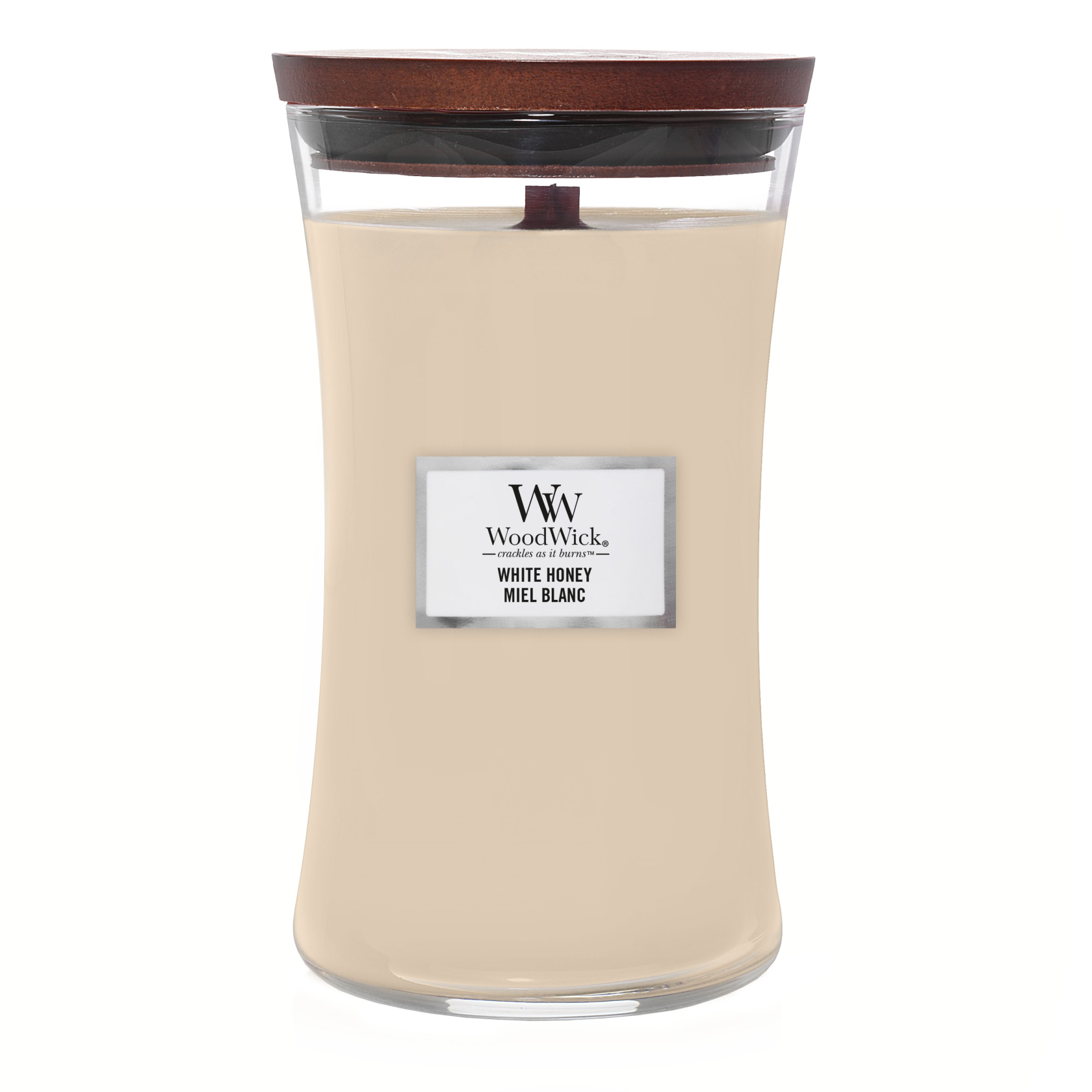 WOODWICK Geurkaars large - white honey