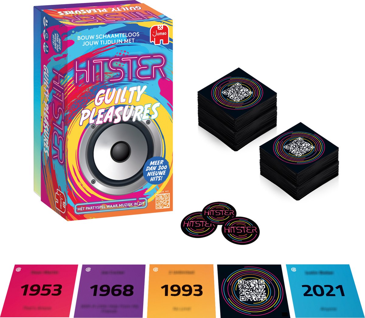 JUMBO Spel - Hitster guilty pleasures partyspel waar muziek in zit - actiespel