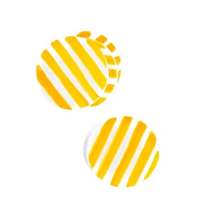 VAL Crew onderzetters 10cm 4st.- yellow stripes