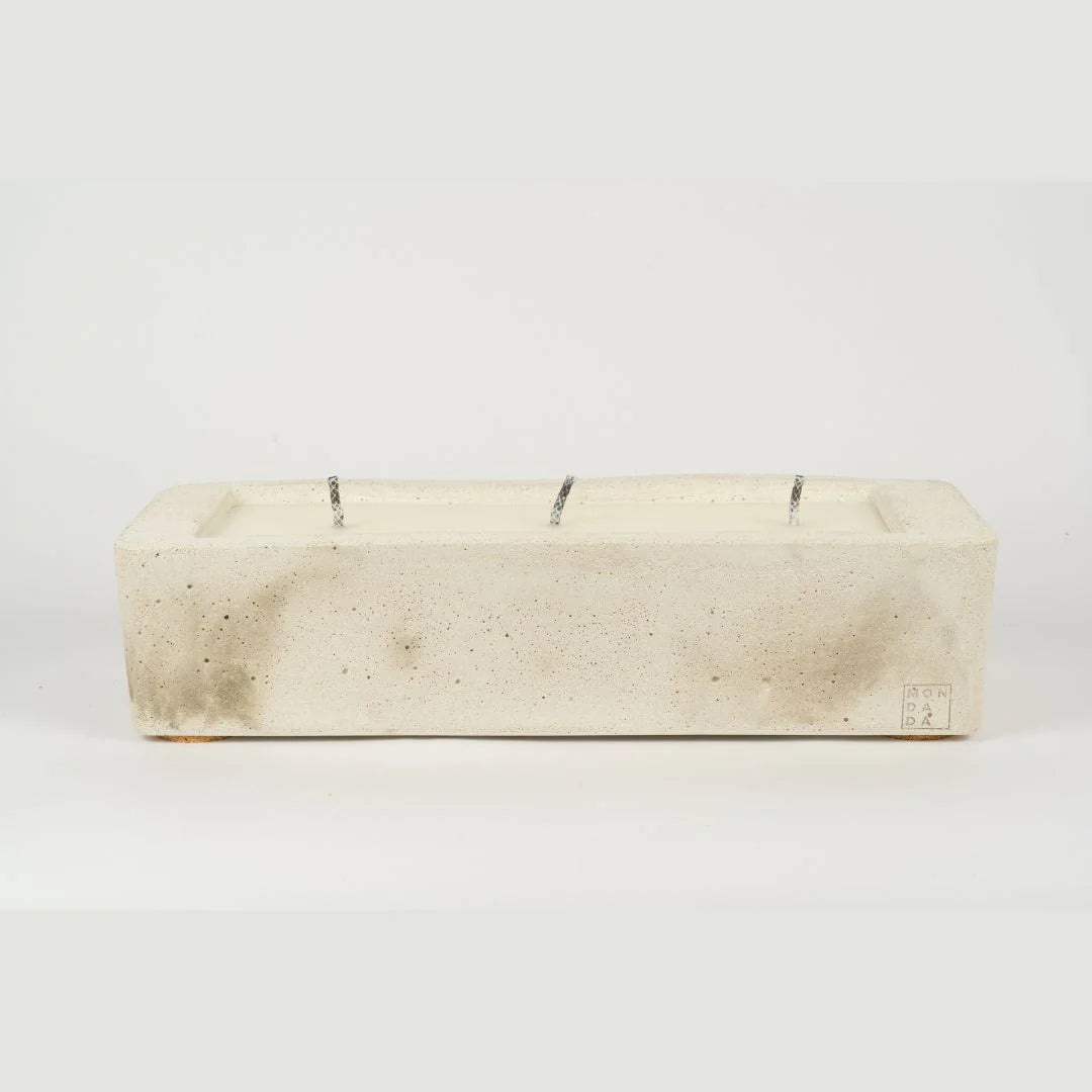 MON DADA Kaars outdoor rechthoekig - 14x 16cm - ecru