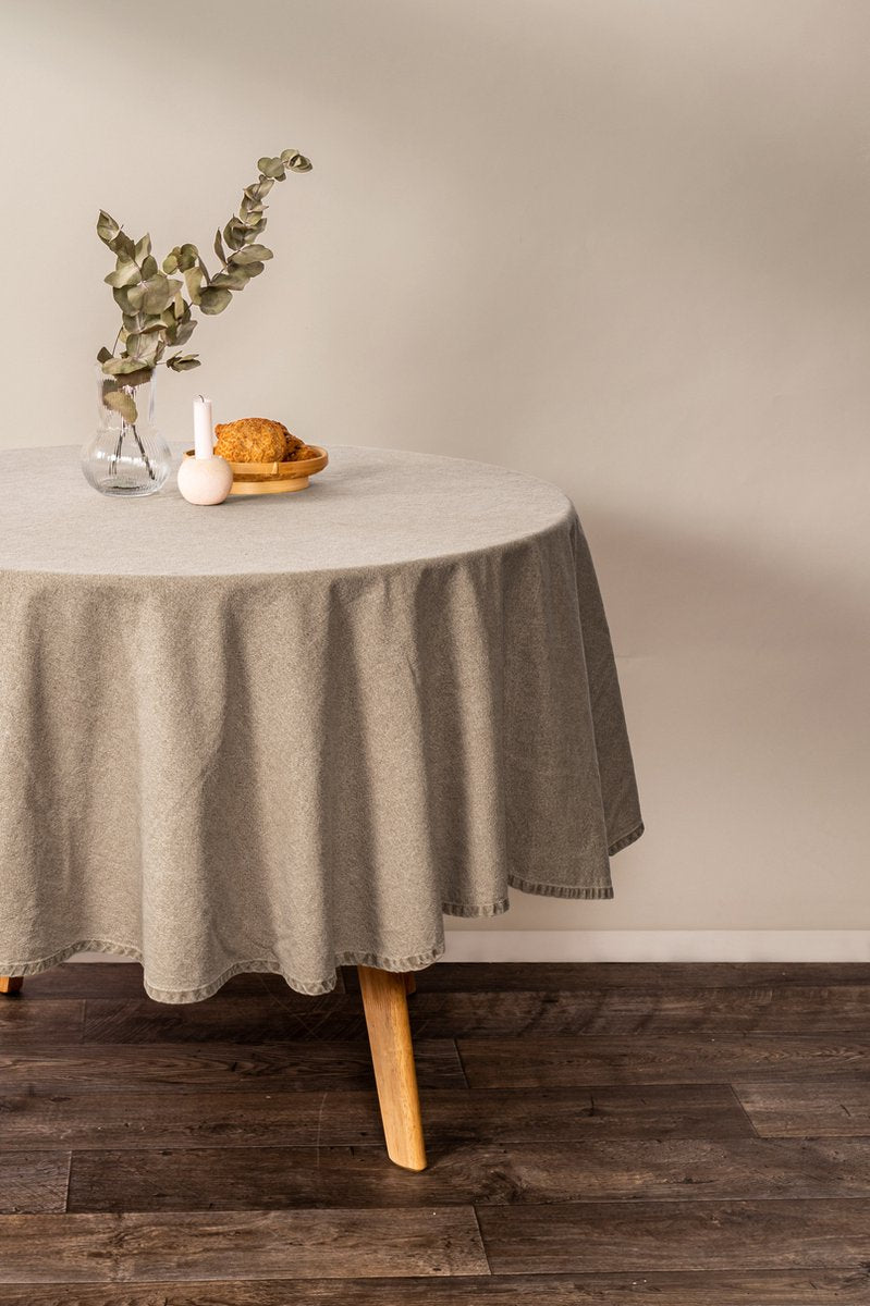 TISECO Myrna tafelkleed rond - dia 180cm - taupe