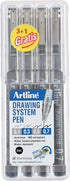 ARTLINE Hardcase set - 4 drawing pen 0.1/0.3/0.5/0.7mm - zwart