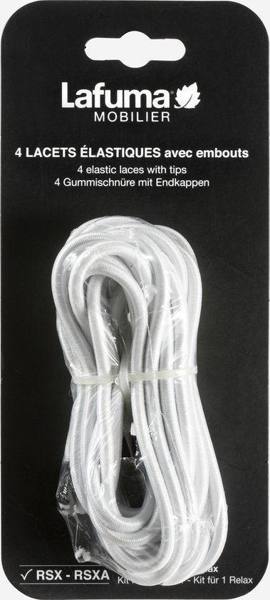 LAFUMA witte vervangelastieken voor RSX en RSXA - met eindstukjes