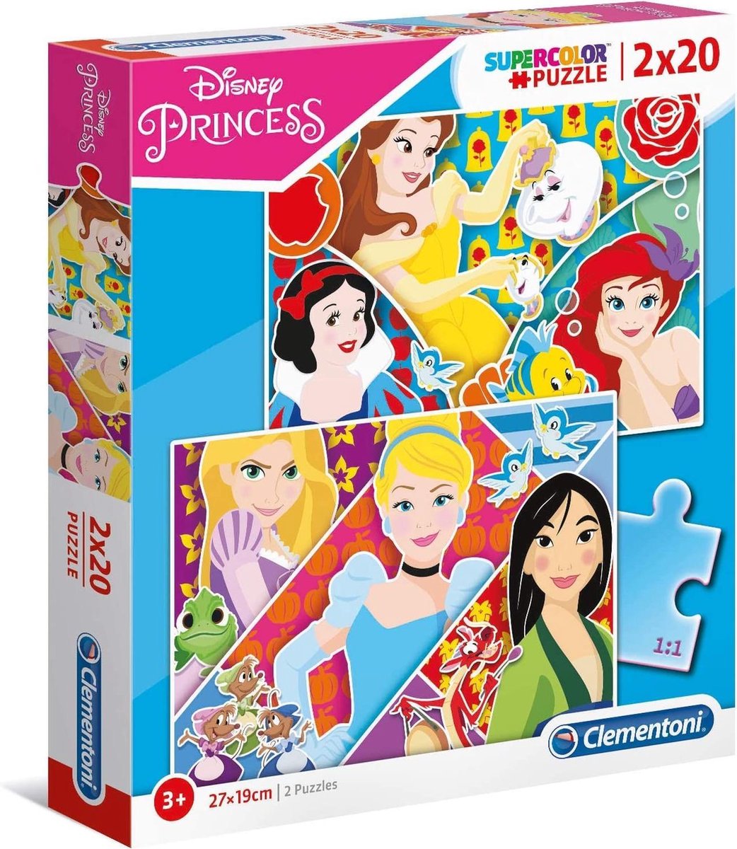 CLEMENTONI Puzzel - prinses 2x20st.