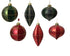 Kerstbal glas 8cm - groen/rood - ass. (prijs per stuk)