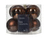 Kerstballen glas glans/mat mix 7cm - espresso 8st.