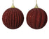 Kerstbal foam glitter parels 8cm - ossenbloed (prijs per stuk)