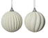 Kerstbal foam glitter parels 8cm - winterwit (prijs per stuk)