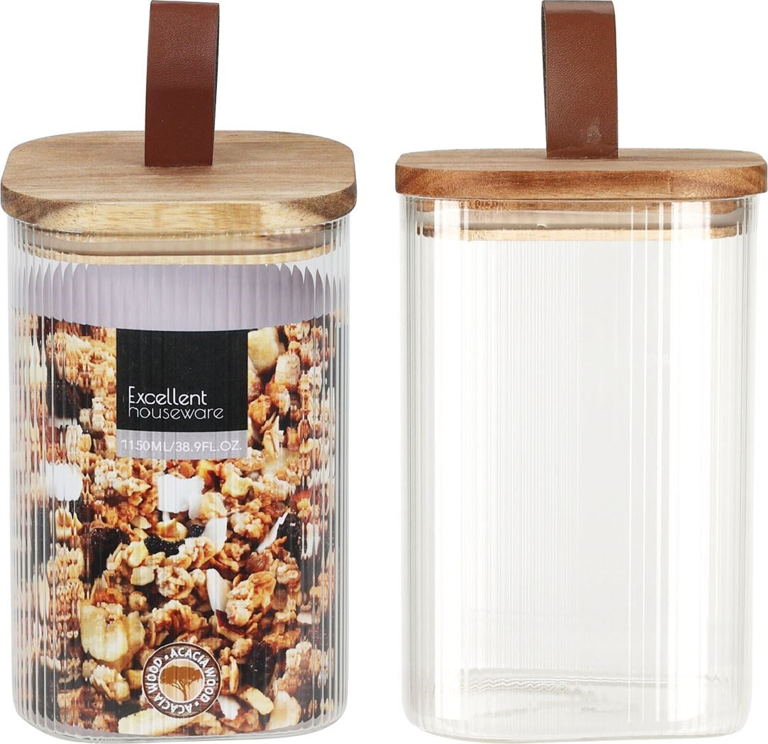 Voorraadpot 1150ml - borosilicaat glas
