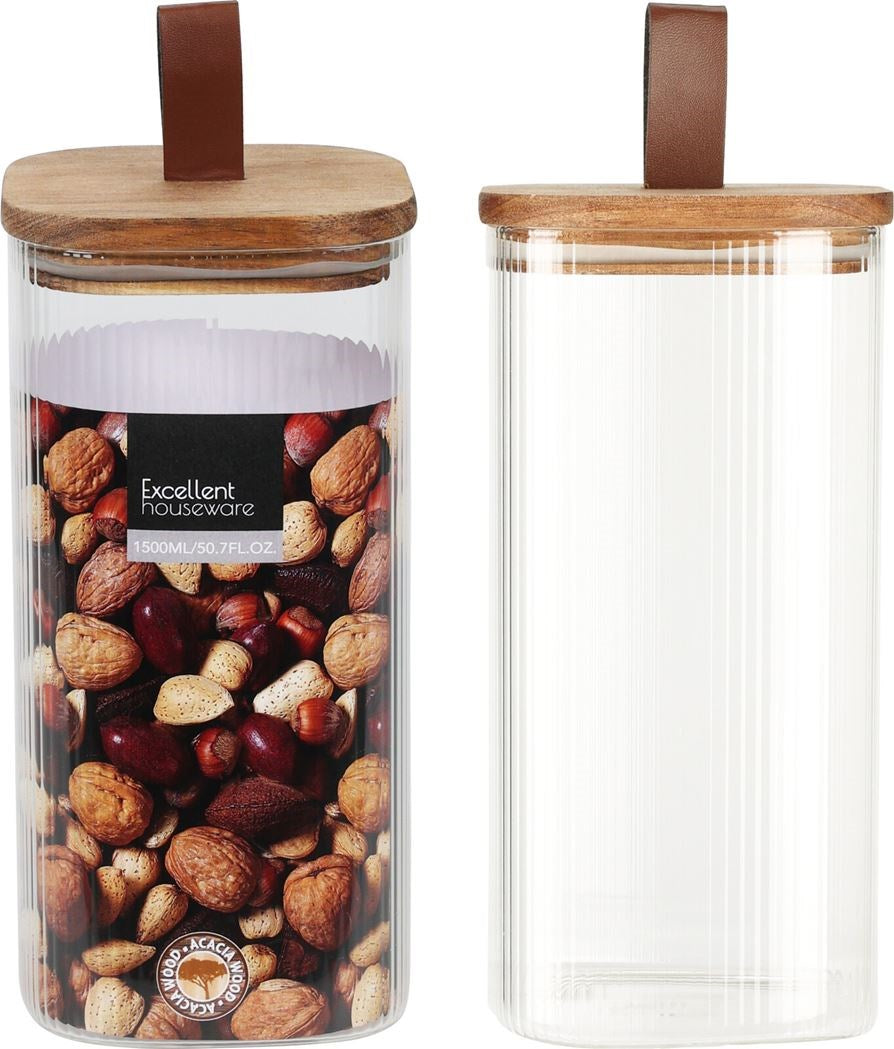 Voorraadpot 1500ml - borosilicaat glas