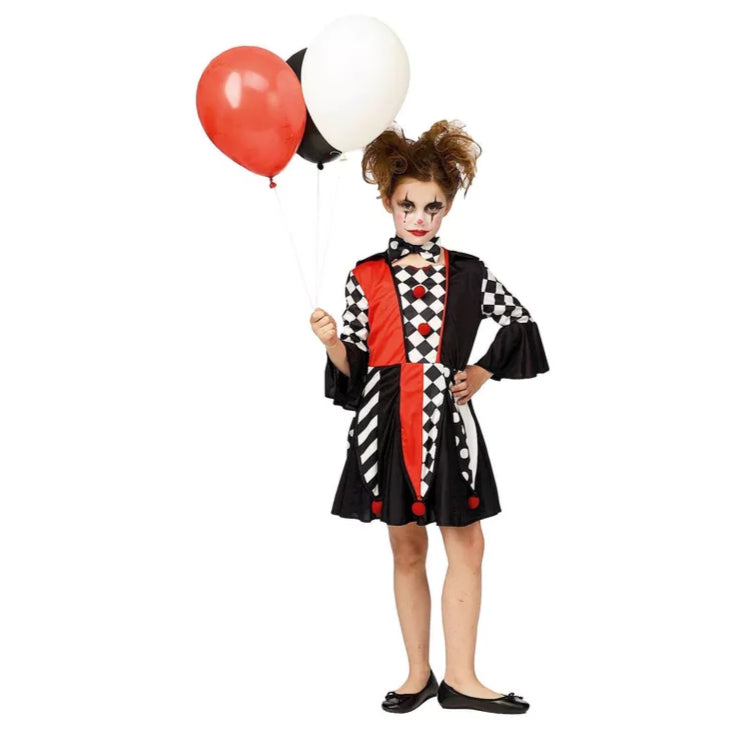 Kostuum CREEPY CLOWN - meisje - 140