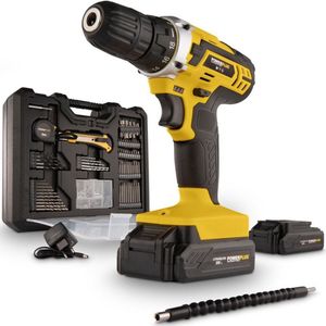 POWERPLUS Schroefboormachine 20V incl. 2 batterijen 20V 1.3AH en lader- 134acc.