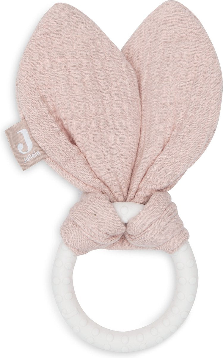JOLLEIN Bijtring silicone bunny ears - wild rose