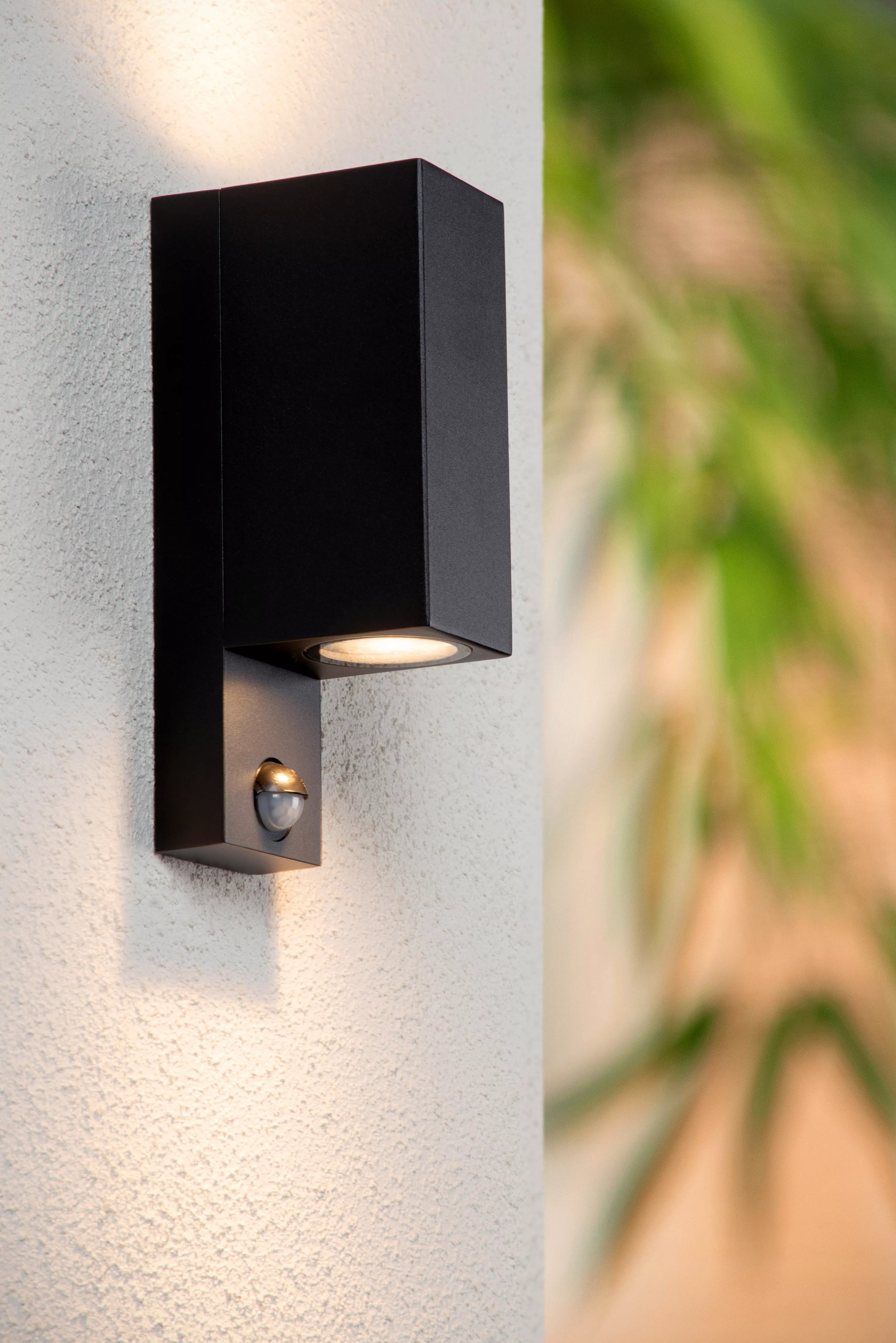 Lucide - ZARO IR wandspot buiten zwart 2XGU10 7W IP65 vierkant