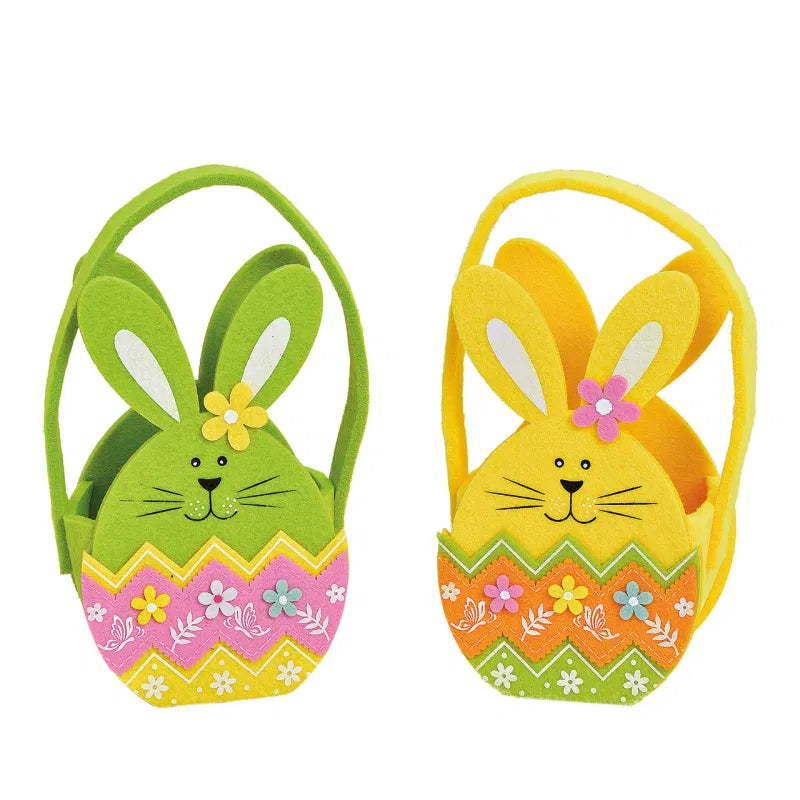 Paasmand konijn vilt - 11x18x8cm - 2ass