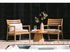 RINO Lounge stoel - acacia l. teak look/ kussen beige