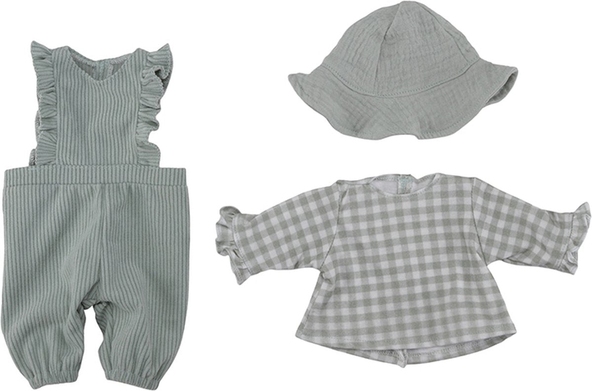 LITTLE DUTCH Babypop kleertjes - green check