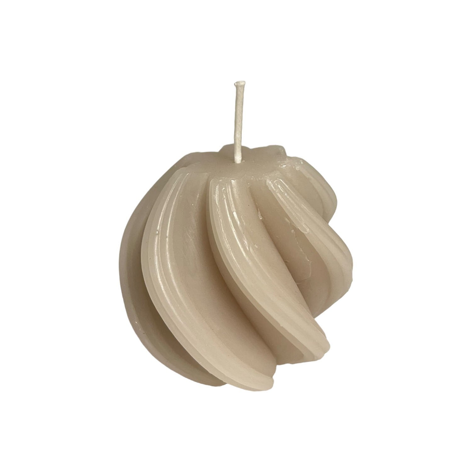 HOME SOCIETY Twist kaars 8cm - greige