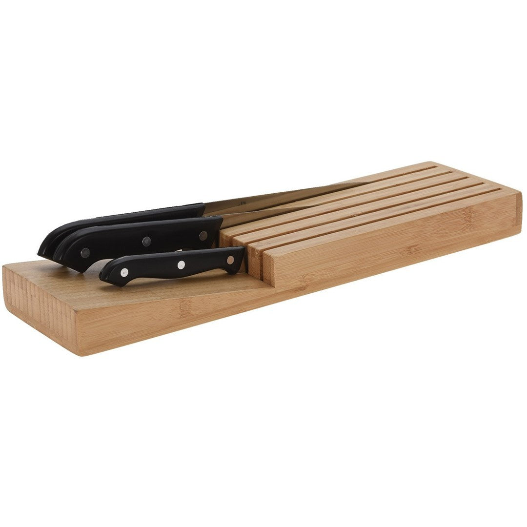 Messenhouder met 5 messen - hout