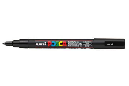POSCA Stift fijn 0.9/1.3mm - zwart (conische punt)