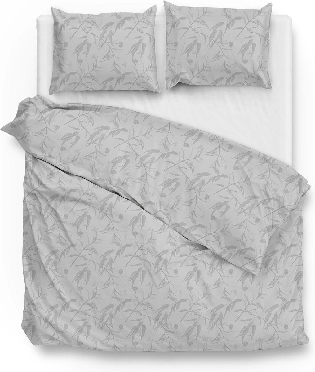 ZOHOME Fiori di satinado dekbedovertrek- 200x220cm - ash grey