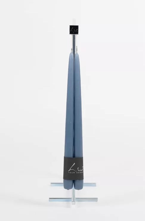 Luz Your Senses Smooth - 2 tafelkaarsen 30cm - oceaan blauw