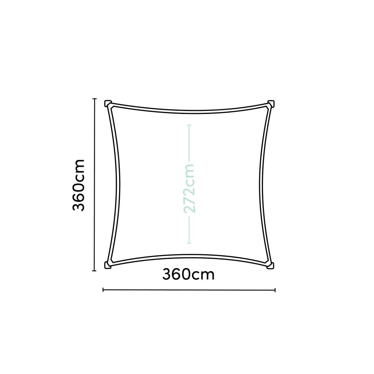 PLATINUM Coolfit schaduwdoek vierkant - 360x360cm - zand