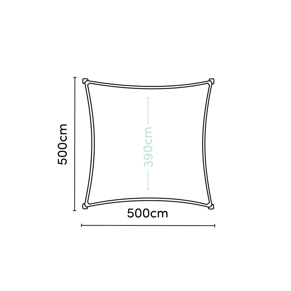 PLATINUM Coolfit schaduwdoek vierkant - 500x500cm - ecru wit